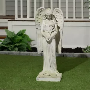 37" H Standing Angel Statue Resin Garden Statue Art Sculpture Yard Decor - Picture 1 of 8