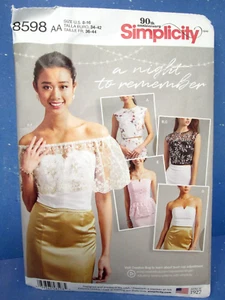 Simplicity 8598 Top Sewing Pattern Womens Corset Ruffle Fancy Size 8-16 Uncut - Picture 1 of 5