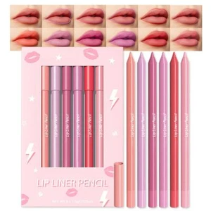 Juego de 6 lápices delineadores de labios de larga duración evpct para moldear y esculpir labios, - Imagen 1 de 6