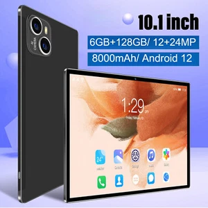 2025 New Tablet PC Android 12 10.1'' 6+128GB 12+24MP 8000mAh Wifi Dual Camera - Picture 1 of 20