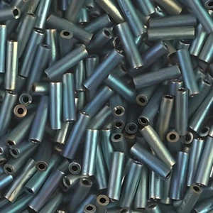 Miyuki Bugle Beads Size #2, 6mm, 17GM Matte Metallic Patina Iris - Picture 1 of 3