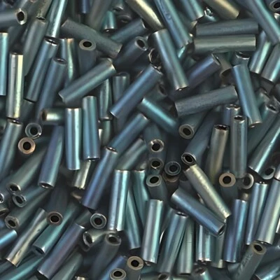 Miyuki Bugle Beads Size #2, 6mm, 17GM Matte Metallic Patina Iris - Image 1 of 3