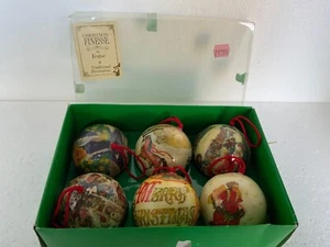 Vintage Paper Mache Christmas Baubles by Christmas Finesse - Picture 1 of 4