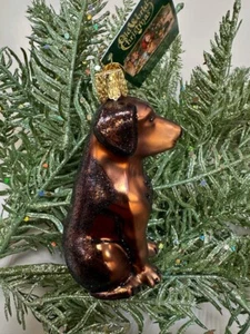 Adorno de Navidad de vidrio del Viejo Mundo personalizado labrador de chocolate - Imagen 1 de 1