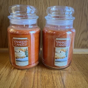 YANKEE CANDLE JAR PUMPKIN CINNAMON SWIRL LARGE 22 OZ NEW FALL SCENT LOT OF 2 - Picture 1 of 9
