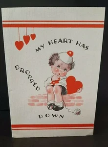 Antike/vtg Karte, Sulking Boy: Still DOGIN' YOUR TRAIL TO BE YOUR VALENTINE, USA - Bild 1 von 7