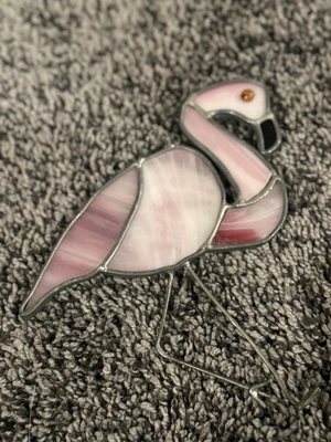 Vitral Flamenco Atrapasol Pájaro Tropical Rosa Decoración del Hogar Arte Ventana Foto 1 de 4