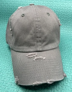 Gorra/sombrero ajustable KBETHOS vintage gris liso envejecido - Imagen 1 de 8