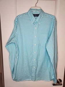 Ralph Lauren Herren Classic Fit Button Down Hemd Gr. L Aqua Blau Weiß Gingham Kariert - Bild 1 von 10