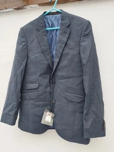 Mens 38 Regular John Lewis Suit Blazer Jacket Formal Pure New Wool Navy Black - Picture 1 of 8
