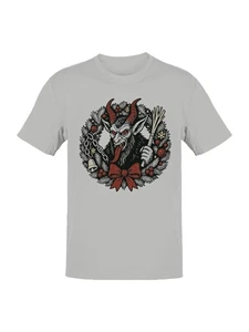 Krampus Wreath Holiday Design Men's T-shirt - Picture 1 of 12