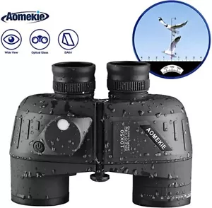 10X Binoculars Navy Telescope with Compass HD Rangefinder For Hunting Marine - Picture 1 of 9