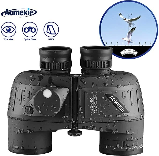 10X Binoculars Navy Telescope with Compass HD Rangefinder For Hunting Marine - Image 1 of 4
