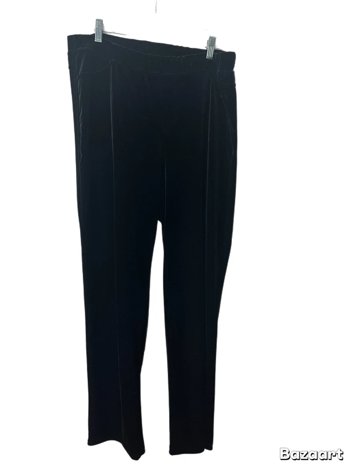 Leggings de terciopelo Reba pantalones negros talla 2X. Muy suave Foto 1 de 3