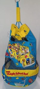 Hasbro Magic School Bus Miss Frizzle drawstring bag backpack mesh vintage used - Picture 1 of 13
