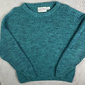 Vintage 90s Honors Fisherman Crewneck Sweater Blue Sweatshirt Chunky Knit Mens L - Picture 1 of 7