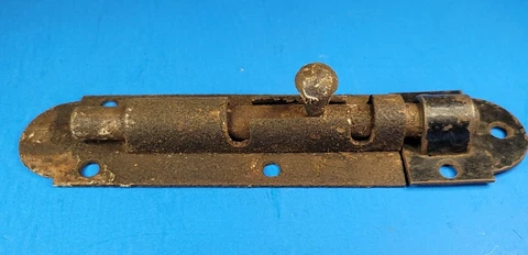 Side Bolt Lock Latch Catch 6 1/2'' Long Overall Rustic Vintage Door Hardware Cover
