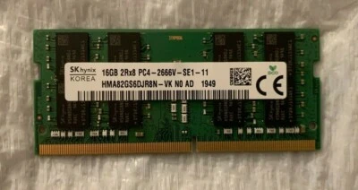 SK Hynix 16GB 2Rx8 PC4-2666V DDR4 1.2v CL19 SODIMM RAM - Image 1 of 2