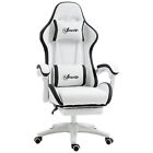 Gaming Chair Vinsetto Racing Style Reclining Footrest Black Faux Leather 65cm