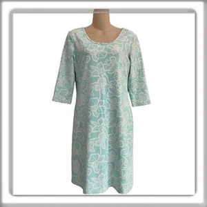 Vestido Persifor Kilpatrick Floral Hasta la Rodilla Manga 3/4 Verde Blanco Talla Mediana - Imagen 1 de 9
