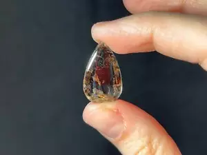 COVELLITE Pink Fire Quartz Cabochon, Teardrop - Gemstones, Jewelry Making, 44085 - Picture 1 of 3