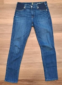 7 For All Mankind Mid Rise Josefina Skinny Boyfriend Blue Jeans 25 Hip Stretch - Picture 1 of 14