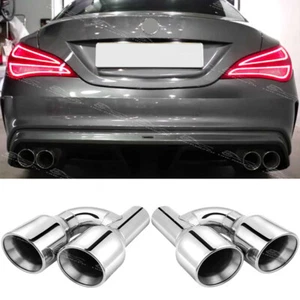 2X For Mercedes Benz CLA180 250 45 2.5" In 4" Out Double Wall Dual Exhaust Tips - Picture 1 of 9