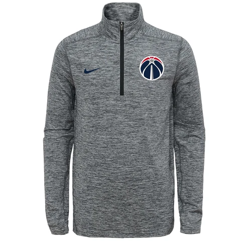 Nike NBA Youth Washington Wizards Space Dye Heather Grey 1/4 Zip Element Sweater Cover