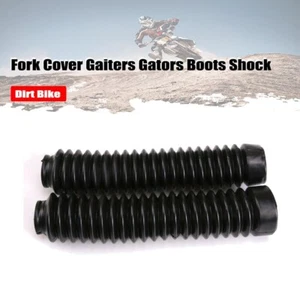 Black Motorcycle Fork Cover Gaiters Gators Boots Shock For Yamaha Suzuki Bikes - Picture 1 of 9