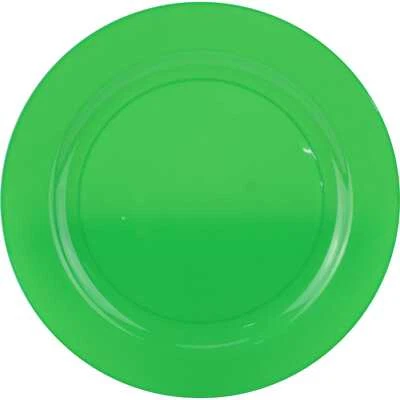 Everyday Living Bright Green Large Reusable Plastic Dinner Plates Pack of 10 - image 1 of 3