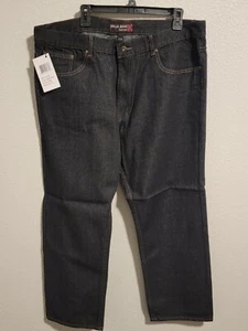 Oscar Jeans Mens Size 42x30 Straight Leg Solid Dark Wash Blue Denim 100% Cotton - Picture 1 of 6