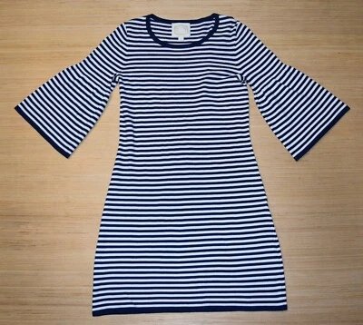 Vestido Suéter STS Sail To Sable XS Azul Rayas Manga Larga Flutter Para Mujer Foto 1 de 4