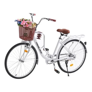 26 inch Wheel Adult City Bike 7 Speeds Ladies Women Bicycle Vintage Cycle Basket - Picture 1 of 12