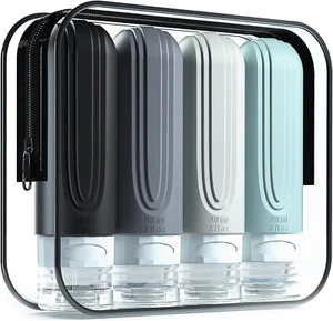 4pk TSA Approved Travel Bottles 90ml - Leak Proof BPA Free Toiletry Containers - Picture 1 of 12