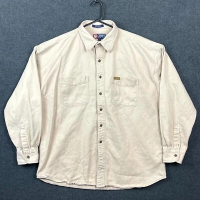 Chaps Ralph Lauren Mens Shirt Size XL Beige Long Sleeve Button Up Regular Fit - Image 1 of 4