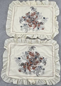 Fundas de almohada JC Penney Tastemaker de colección (2) volantes florales estándar hechas en EE. UU. años 70 - Imagen 1 de 9