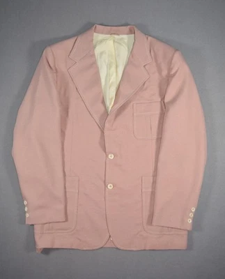 Blazer Vintage Para Hombre 46L Rosa Ocio Traje Chaqueta Poliéster Forrado Bolsillos Mod Foto 1 de 4