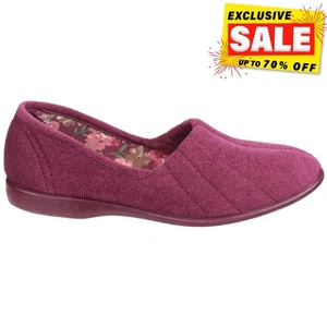 GBS Audrey Junior Girls Casual Lounge Comfort Slip-on Everyday Slippers Burgundy - Picture 1 of 4