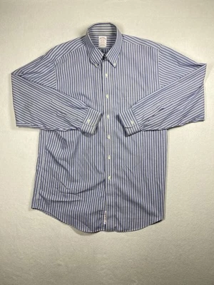Brooks Brothers Madison Dress Shirt Men’s 16-34 Oxford Blue Striped Preppy - Image 1 of 4