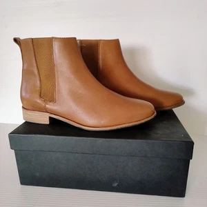 COUNTRY ROAD Gisele Gusset Leather Ankle Boots Tan BNWT New In Box Sz 40 9 - Picture 1 of 9