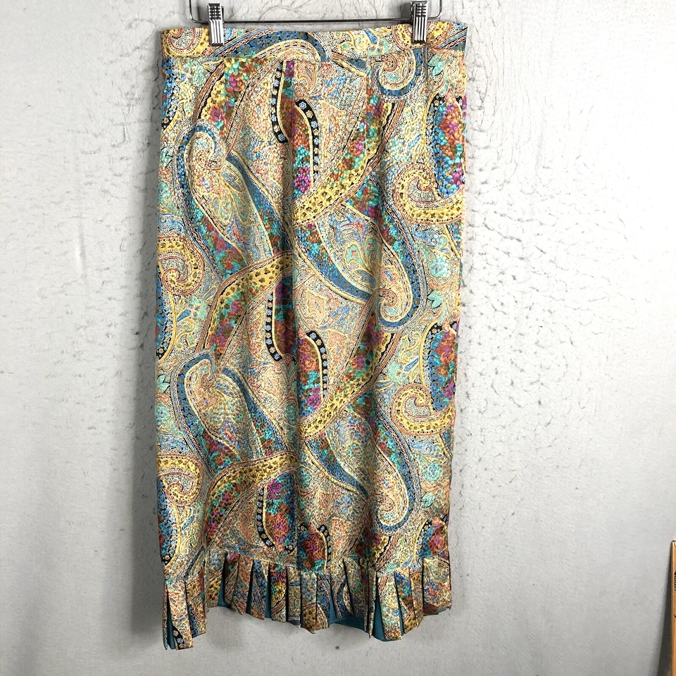 Maxi Falda De Colección Hecha a Mano Para Mujer M Boho Paisley Arte Para Usar Distintivo Mod Foto 1 de 4