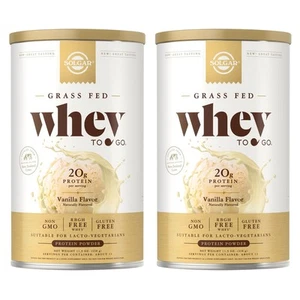 SOLGAR Grass Fed Whey to Go, Vanilla - 11.9 oz, Pack of 2 - Grass-Fed Whey - Picture 1 of 7