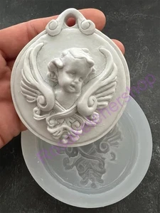 XX-LARGE Angel cherub Cameo silicone mold, handmade for crafts - Picture 1 of 10