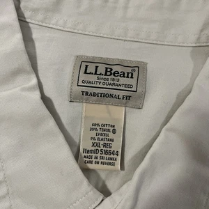 LL Bean Herren Hemd Größe XXL hellbraun / sandbraun Knopfleiste SS Brusttaschen Wandern  - Bild 1 von 8
