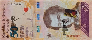 BANKSY * 50 bolívares * Billete real * Dismaland 2015 * Certificado * Sello - Imagen 1 de 10