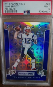2016 PANINI ROOKIES AND STARS TOM BRADY CRUSADE #26 INSERT PSA MINT 9 - Picture 1 of 2