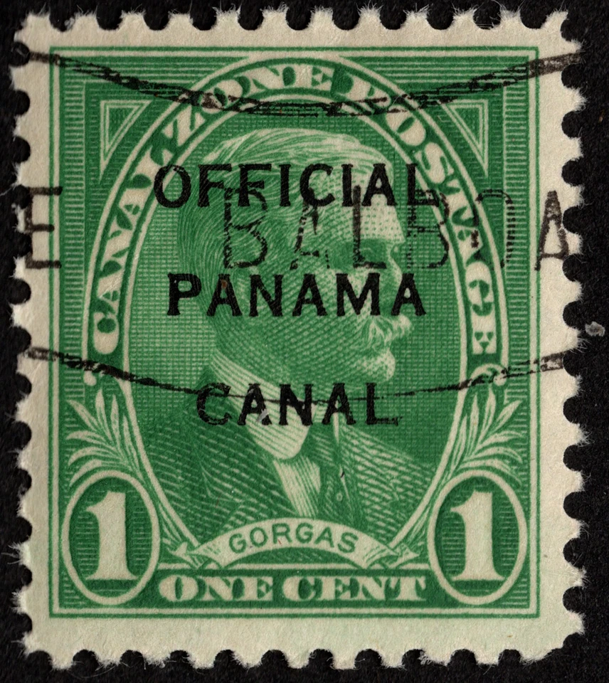 Canal Zone Stamp Scott # O1 Used F-VF- 1 Cent Green Gorgas Official Issue - Image 1 of 1