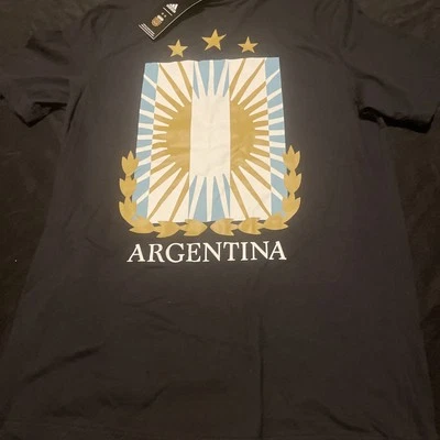 Adidas Argentina National Team Crest Soccer T-Shirt Free Shipping  New Small - Image 1 of 2