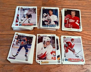 Lote de 142 tarjetas de hockey sobre hielo de cubierta superior 91-92 juego de cartas coleccionables deportivas lista de verificación - Imagen 1 de 2