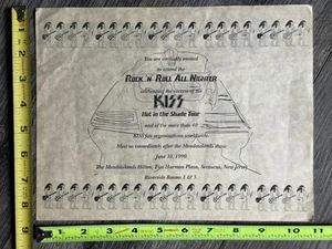 KISS Concert After Party Invitation Hot In The Shade Tour NJ Vintage Kiss - Picture 1 of 2